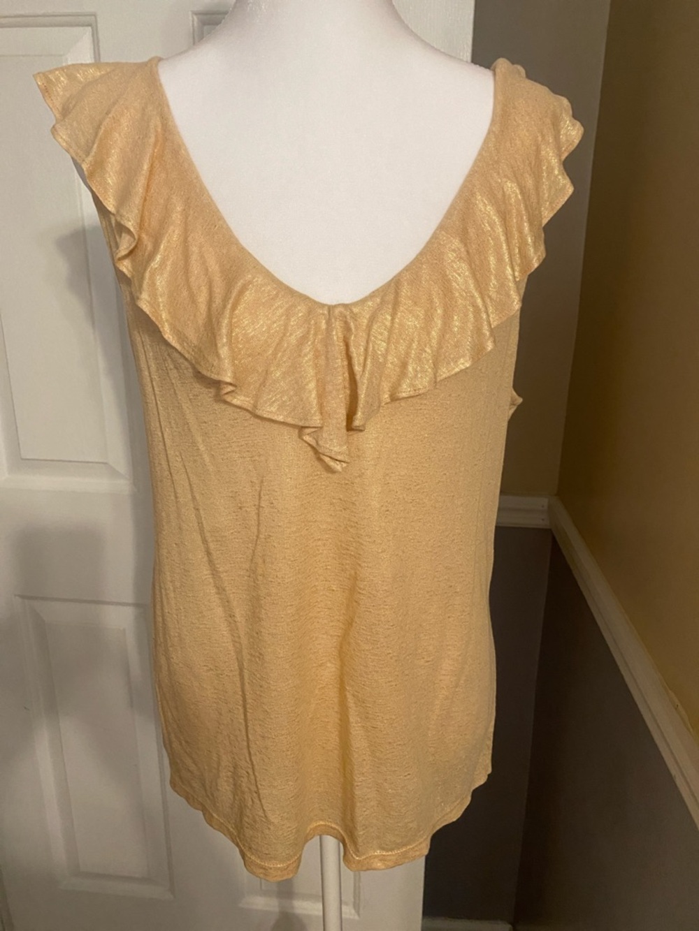 Lilly Pulitzer Gold Ruffle V-Neck Tank